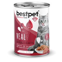 Bestpet Yetişkin Kediler İçin, Taze Geyik Parça Etli Ve Soslu Yaş Mama 400 gr 1